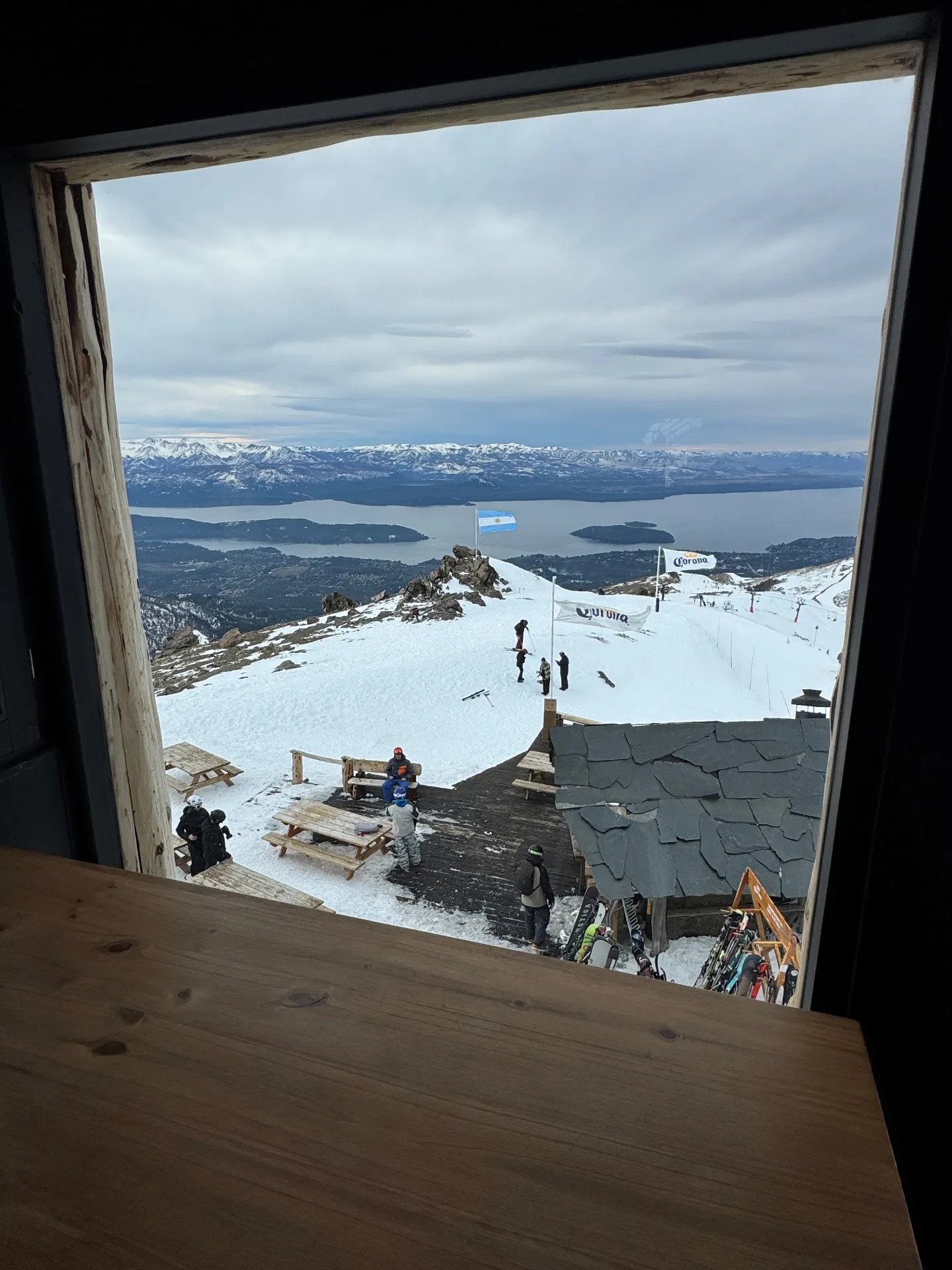 Panorama over Nahuel Huapi lake from Cerro Catedral